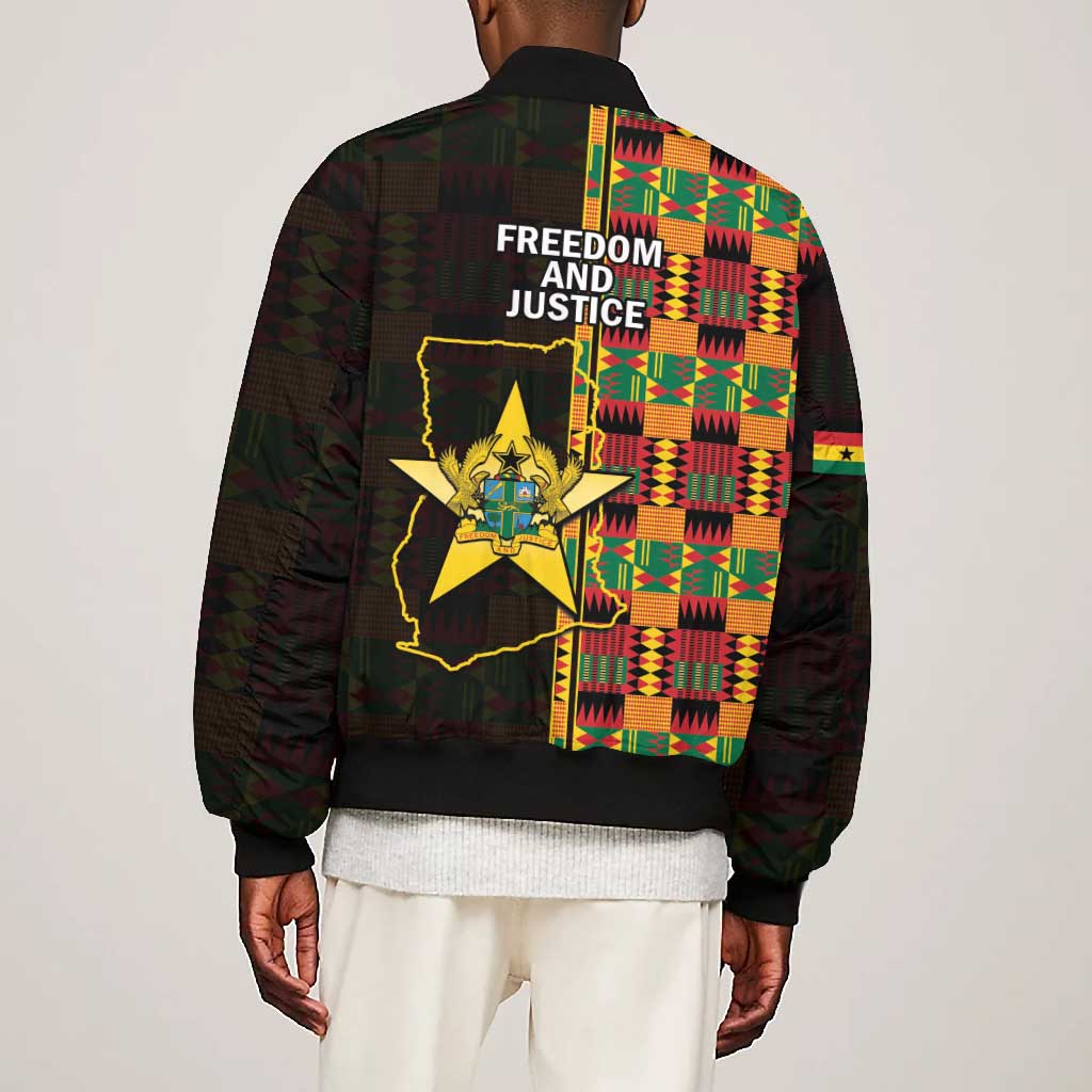 Afro Ghana Independence Day Bomber Jacket Ghanaian 1957 Kente Pattern