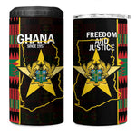 Afro Ghana Independence Day 4 in 1 Can Cooler Tumbler Ghanaian 1957 Kente Pattern