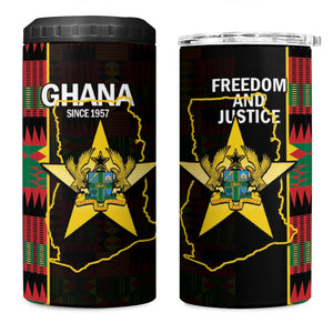 Afro Ghana Independence Day 4 in 1 Can Cooler Tumbler Ghanaian 1957 Kente Pattern