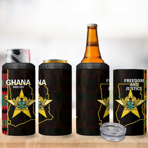 Afro Ghana Independence Day 4 in 1 Can Cooler Tumbler Ghanaian 1957 Kente Pattern