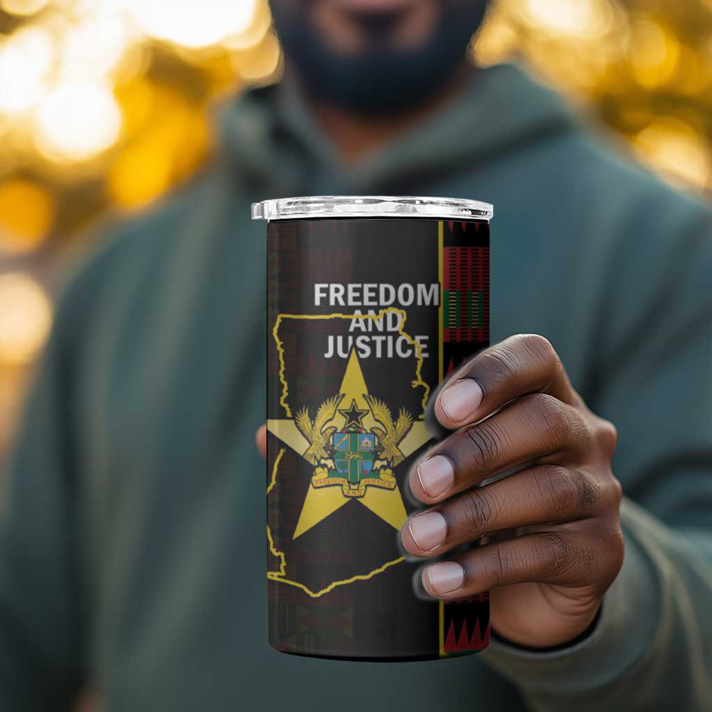 Afro Ghana Independence Day 4 in 1 Can Cooler Tumbler Ghanaian 1957 Kente Pattern