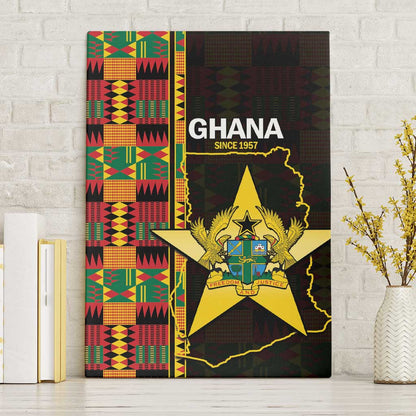 Afro Ghana Independence Day Canvas Wall Art Ghanaian 1957 Kente Pattern
