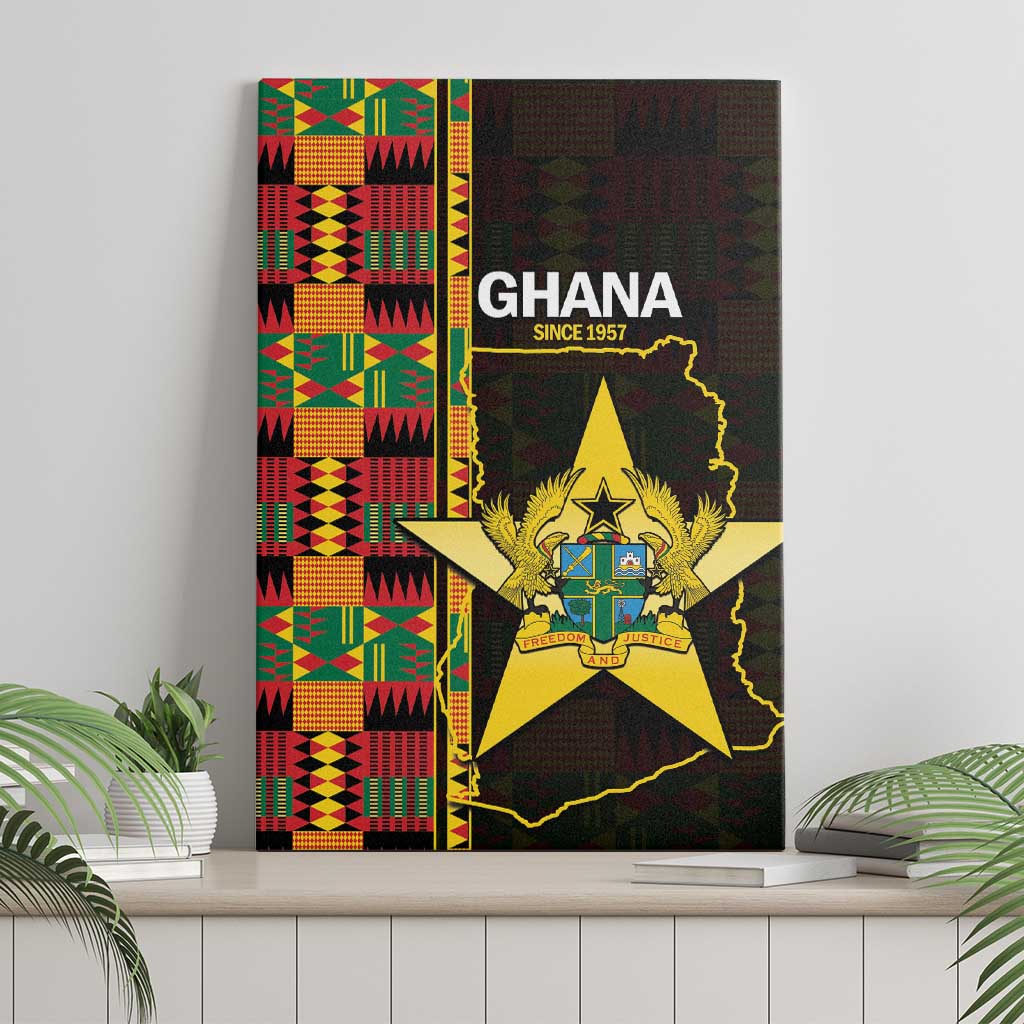 Afro Ghana Independence Day Canvas Wall Art Ghanaian 1957 Kente Pattern