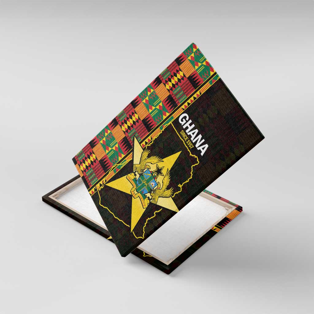 Afro Ghana Independence Day Canvas Wall Art Ghanaian 1957 Kente Pattern
