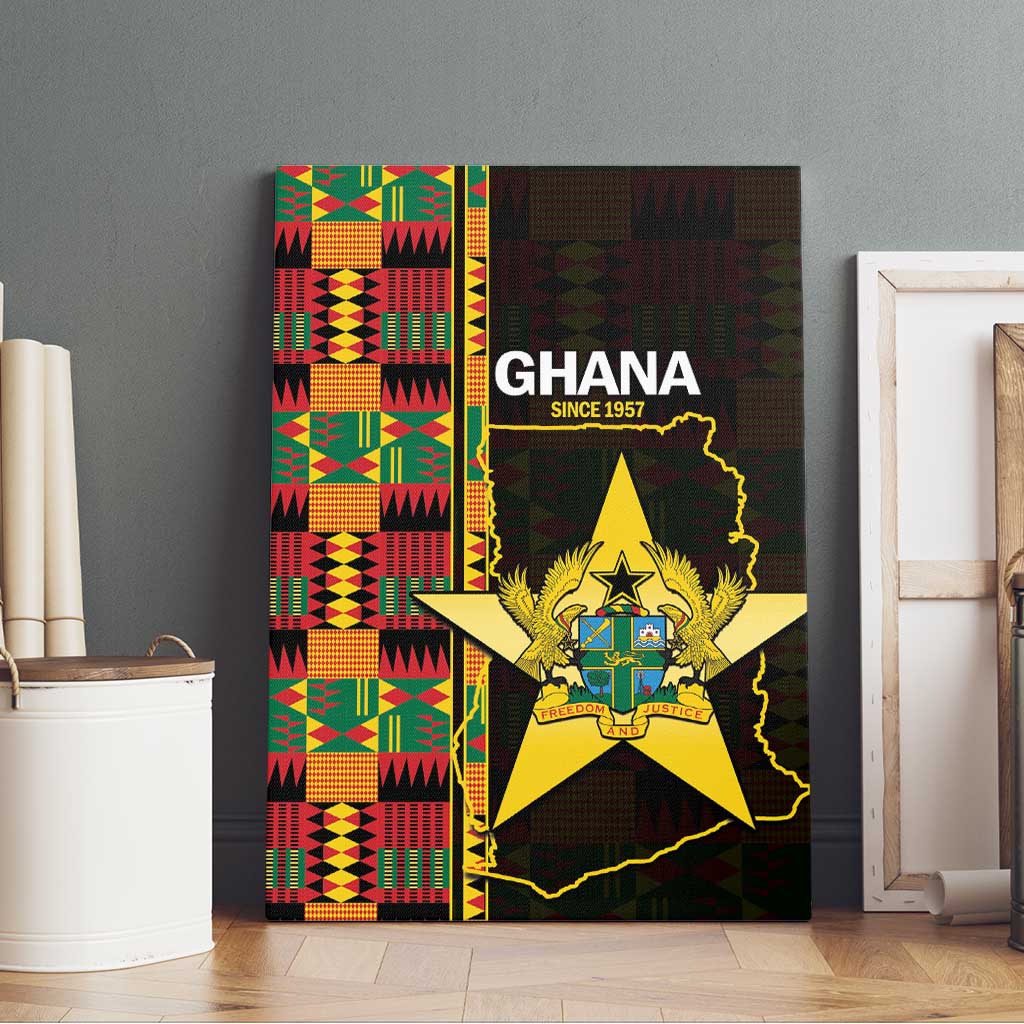 Afro Ghana Independence Day Canvas Wall Art Ghanaian 1957 Kente Pattern