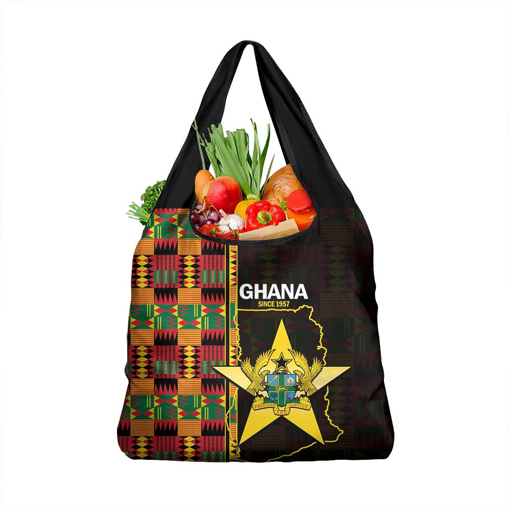 Afro Ghana Independence Day Grocery Bag Ghanaian 1957 Kente Pattern