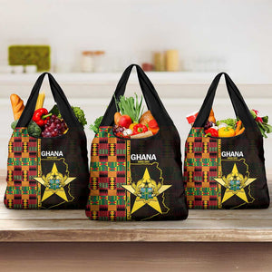Afro Ghana Independence Day Grocery Bag Ghanaian 1957 Kente Pattern