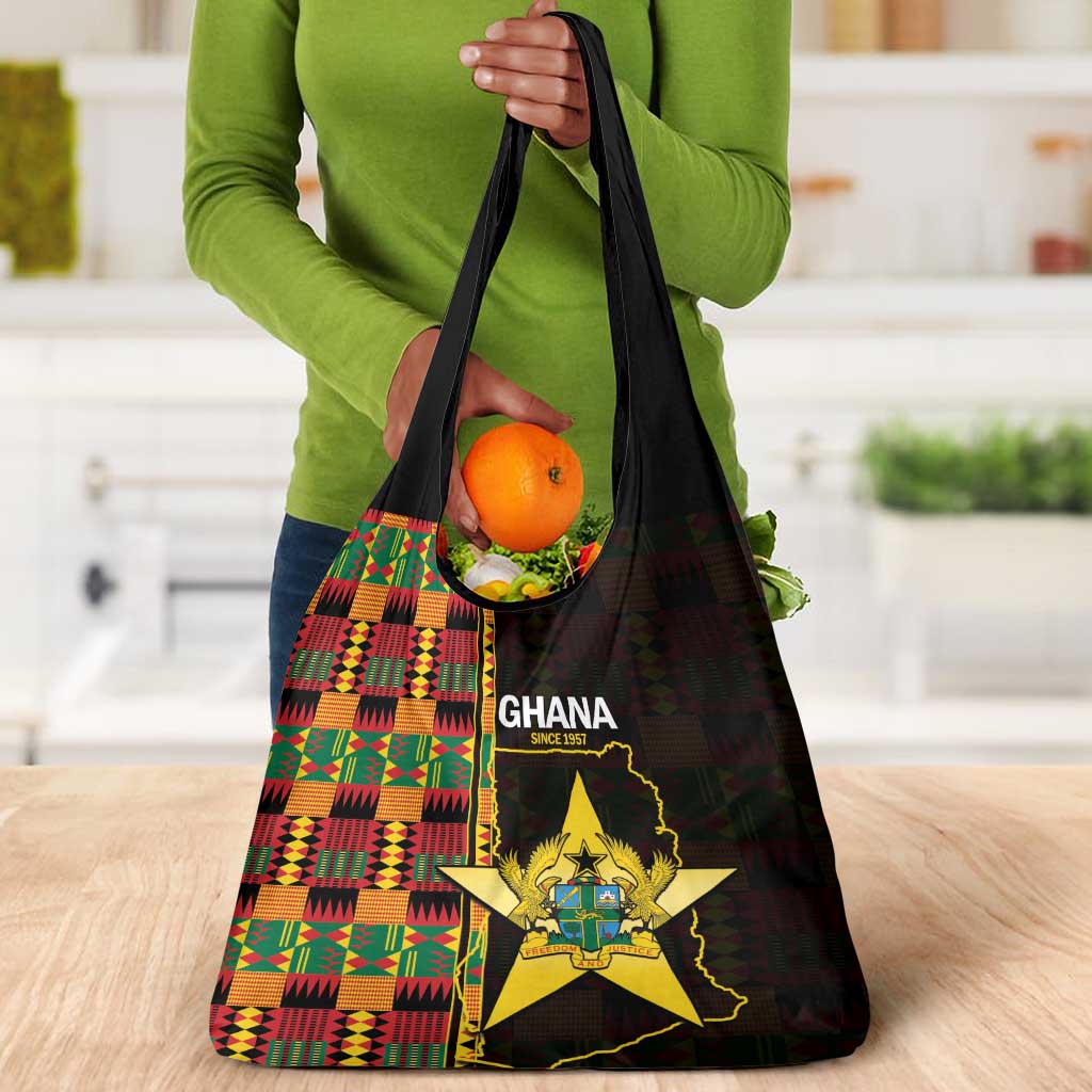 Afro Ghana Independence Day Grocery Bag Ghanaian 1957 Kente Pattern