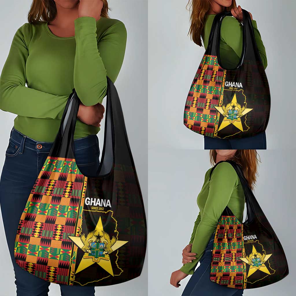 Afro Ghana Independence Day Grocery Bag Ghanaian 1957 Kente Pattern