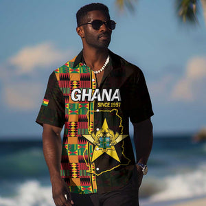 Afro Ghana Independence Day Hawaiian Shirt Ghanaian 1957 Kente Pattern