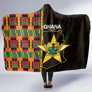 Afro Ghana Independence Day Hooded Blanket Ghanaian 1957 Kente Pattern