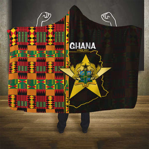 Afro Ghana Independence Day Hooded Blanket Ghanaian 1957 Kente Pattern