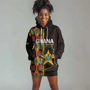 Afro Ghana Independence Day Hoodie Dress Ghanaian 1957 Kente Pattern