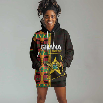 Afro Ghana Independence Day Hoodie Dress Ghanaian 1957 Kente Pattern