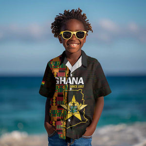 Afro Ghana Independence Day Kid Hawaiian Shirt Ghanaian 1957 Kente Pattern