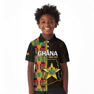 Afro Ghana Independence Day Kid Polo Shirt Ghanaian 1957 Kente Pattern