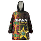 Afro Ghana Independence Day Kid Wearable Blanket Hoodie Ghanaian 1957 Kente Pattern