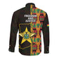 Afro Ghana Independence Day Long Sleeve Button Shirt Ghanaian 1957 Kente Pattern