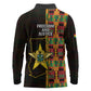 Afro Ghana Independence Day Long Sleeve Polo Shirt Ghanaian 1957 Kente Pattern