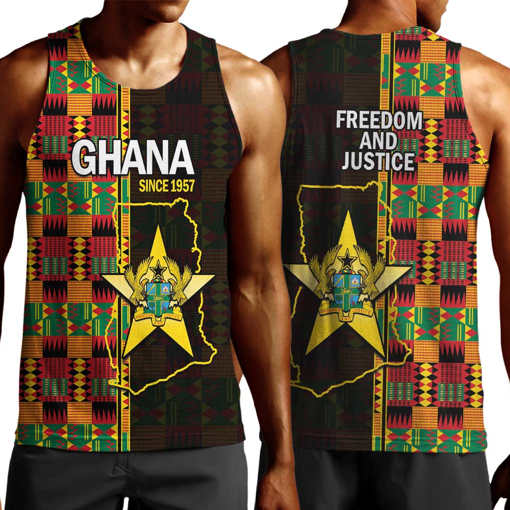 Afro Ghana Independence Day Men Tank Top Ghanaian 1957 Kente Pattern