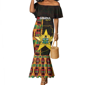 Afro Ghana Independence Day Mermaid Dress Ghanaian 1957 Kente Pattern