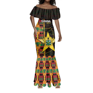 Afro Ghana Independence Day Mermaid Dress Ghanaian 1957 Kente Pattern