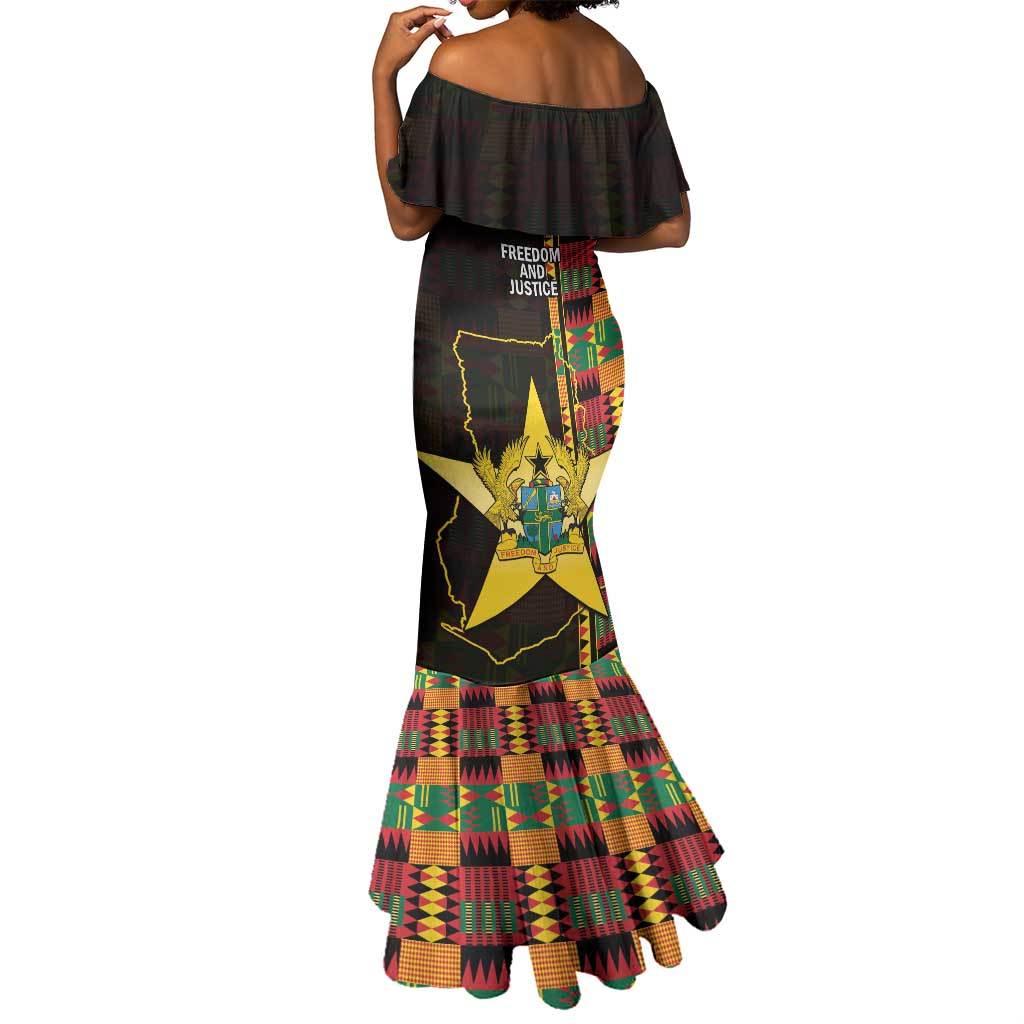 Afro Ghana Independence Day Mermaid Dress Ghanaian 1957 Kente Pattern