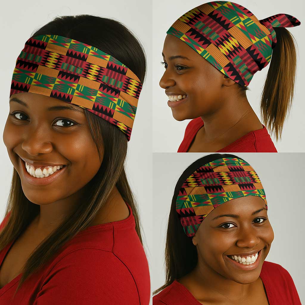 Afro Ghana Independence Day Neck Gaiter Ghanaian 1957 Kente Pattern - African Pride