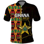 Afro Ghana Independence Day Polo Shirt Ghanaian 1957 Kente Pattern
