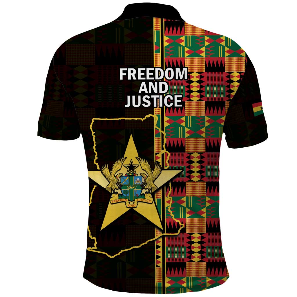 Afro Ghana Independence Day Polo Shirt Ghanaian 1957 Kente Pattern