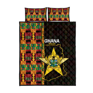 Afro Ghana Independence Day Quilt Bed Set Ghanaian 1957 Kente Pattern