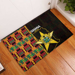 Afro Ghana Independence Day Rubber Doormat Ghanaian 1957 Kente Pattern