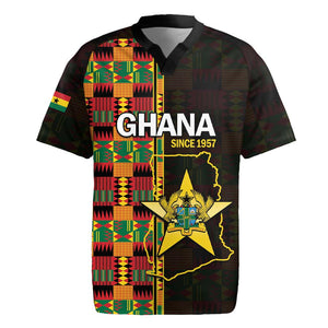 Afro Ghana Independence Day Rugby Jersey Ghanaian 1957 Kente Pattern