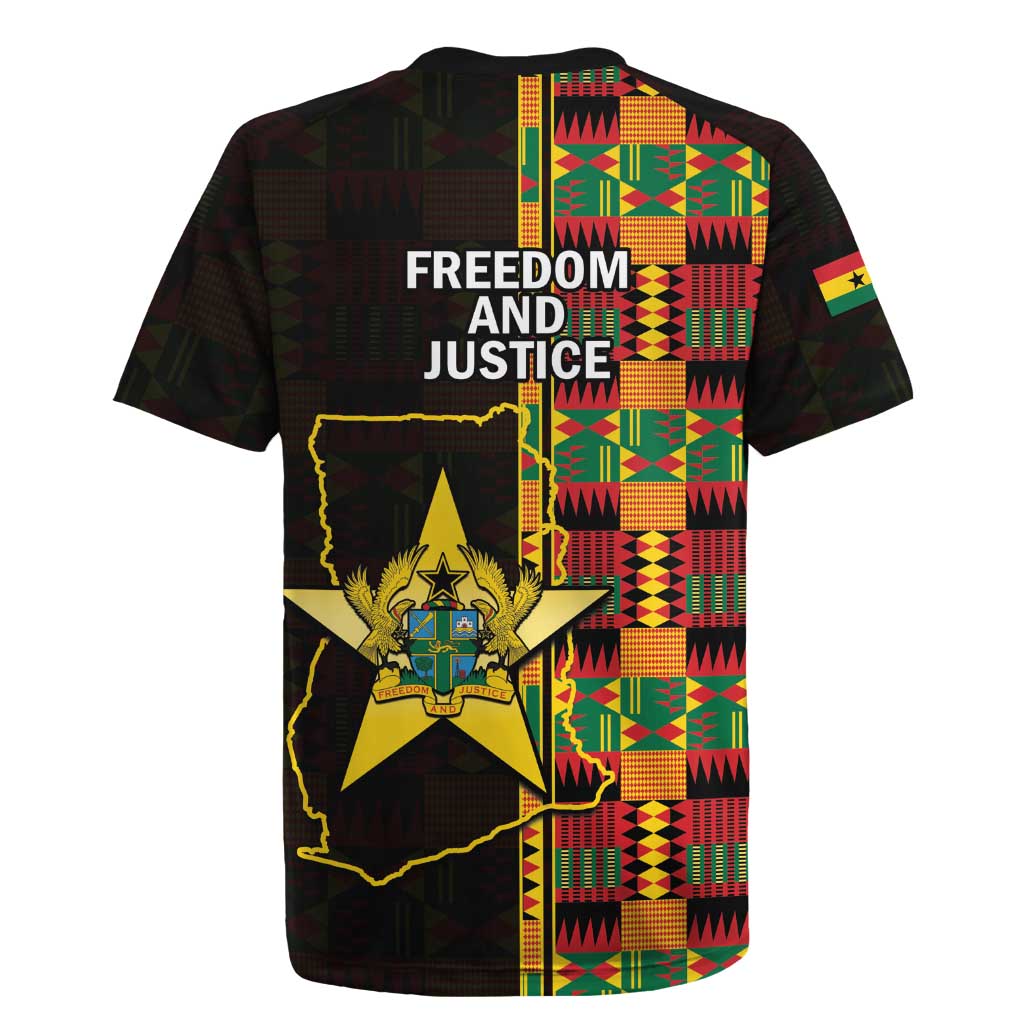 Afro Ghana Independence Day Rugby Jersey Ghanaian 1957 Kente Pattern