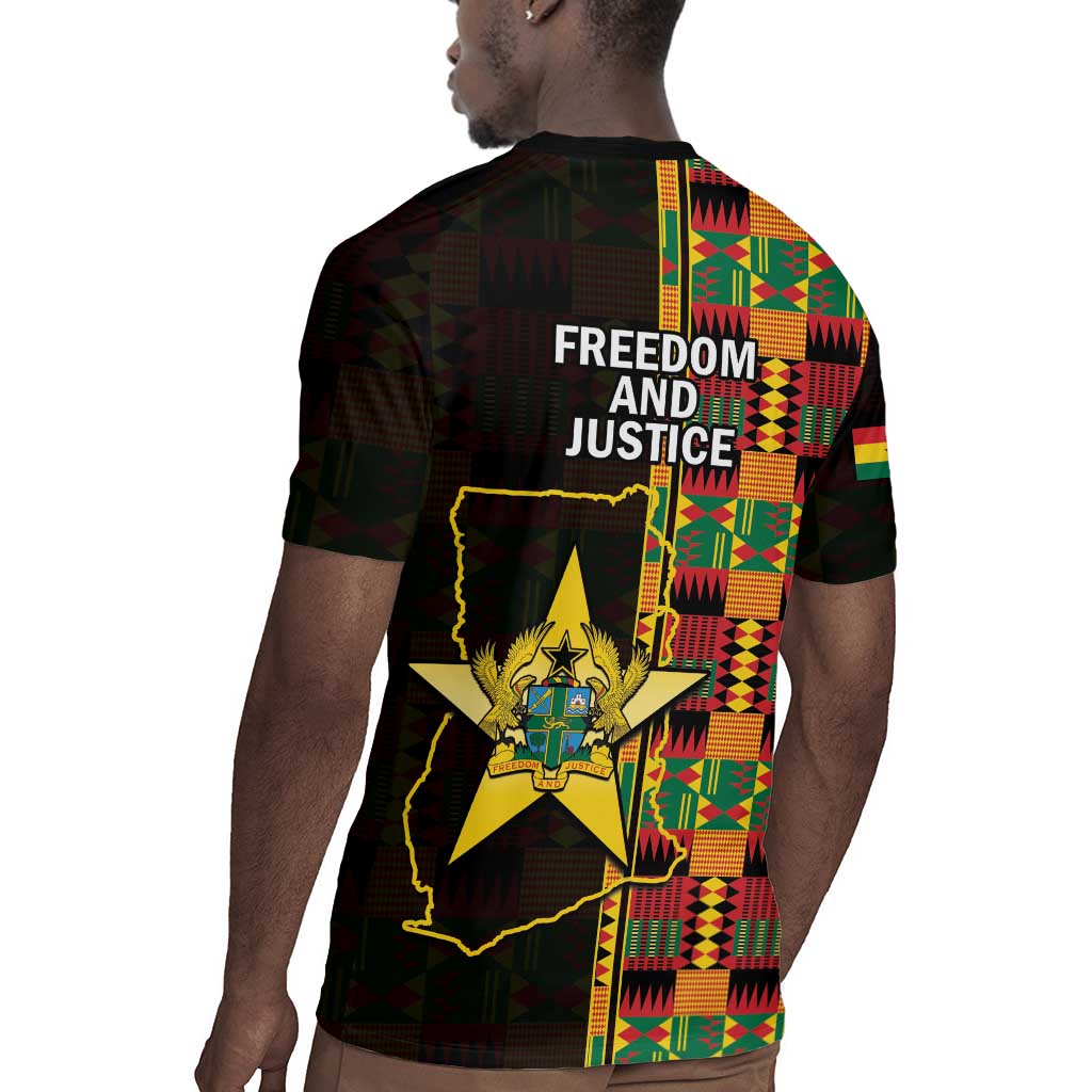 Afro Ghana Independence Day Rugby Jersey Ghanaian 1957 Kente Pattern