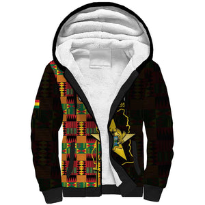 Afro Ghana Independence Day Sherpa Hoodie Ghanaian 1957 Kente Pattern