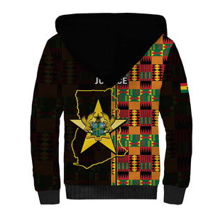 Afro Ghana Independence Day Sherpa Hoodie Ghanaian 1957 Kente Pattern