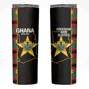 Afro Ghana Independence Day Skinny Tumbler Ghanaian 1957 Kente Pattern
