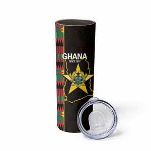 Afro Ghana Independence Day Skinny Tumbler Ghanaian 1957 Kente Pattern