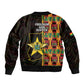 Afro Ghana Independence Day Sleeve Zip Bomber Jacket Ghanaian 1957 Kente Pattern