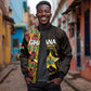 Afro Ghana Independence Day Sleeve Zip Bomber Jacket Ghanaian 1957 Kente Pattern