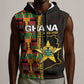 Afro Ghana Independence Day Sleeveless Zip Hoodie Ghanaian 1957 Kente Pattern - African Pride