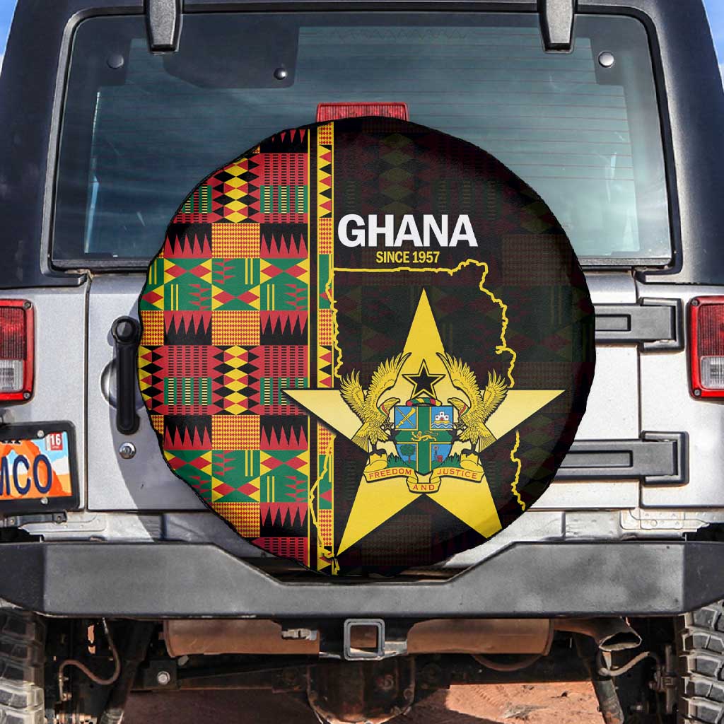 Afro Ghana Independence Day Spare Tire Cover Ghanaian 1957 Kente Pattern