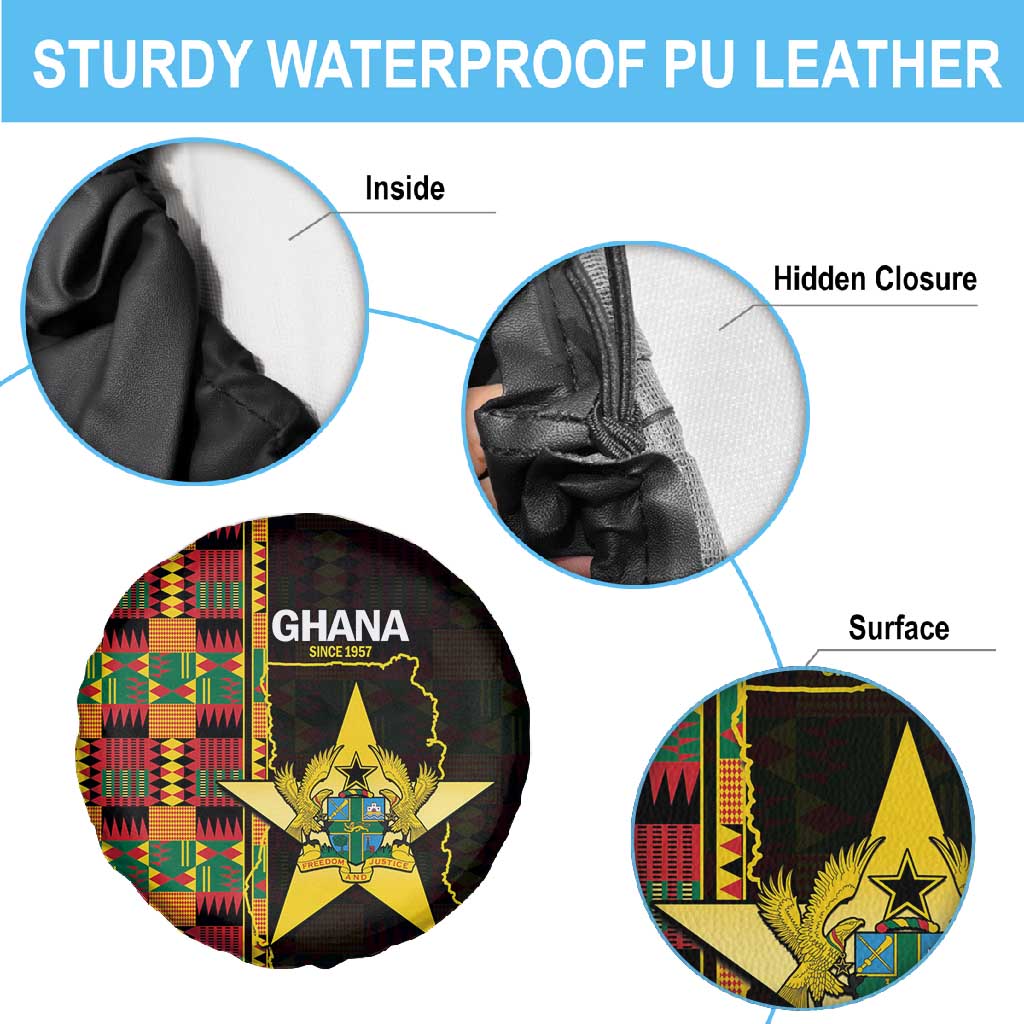 Afro Ghana Independence Day Spare Tire Cover Ghanaian 1957 Kente Pattern