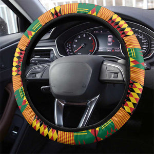 Afro Ghana Independence Day Steering Wheel Cover Ghanaian 1957 Kente Pattern
