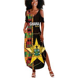 Afro Ghana Independence Day Summer Maxi Dress Ghanaian 1957 Kente Pattern