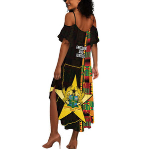 Afro Ghana Independence Day Summer Maxi Dress Ghanaian 1957 Kente Pattern