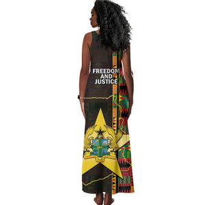 Afro Ghana Independence Day Tank Maxi Dress Ghanaian 1957 Kente Pattern