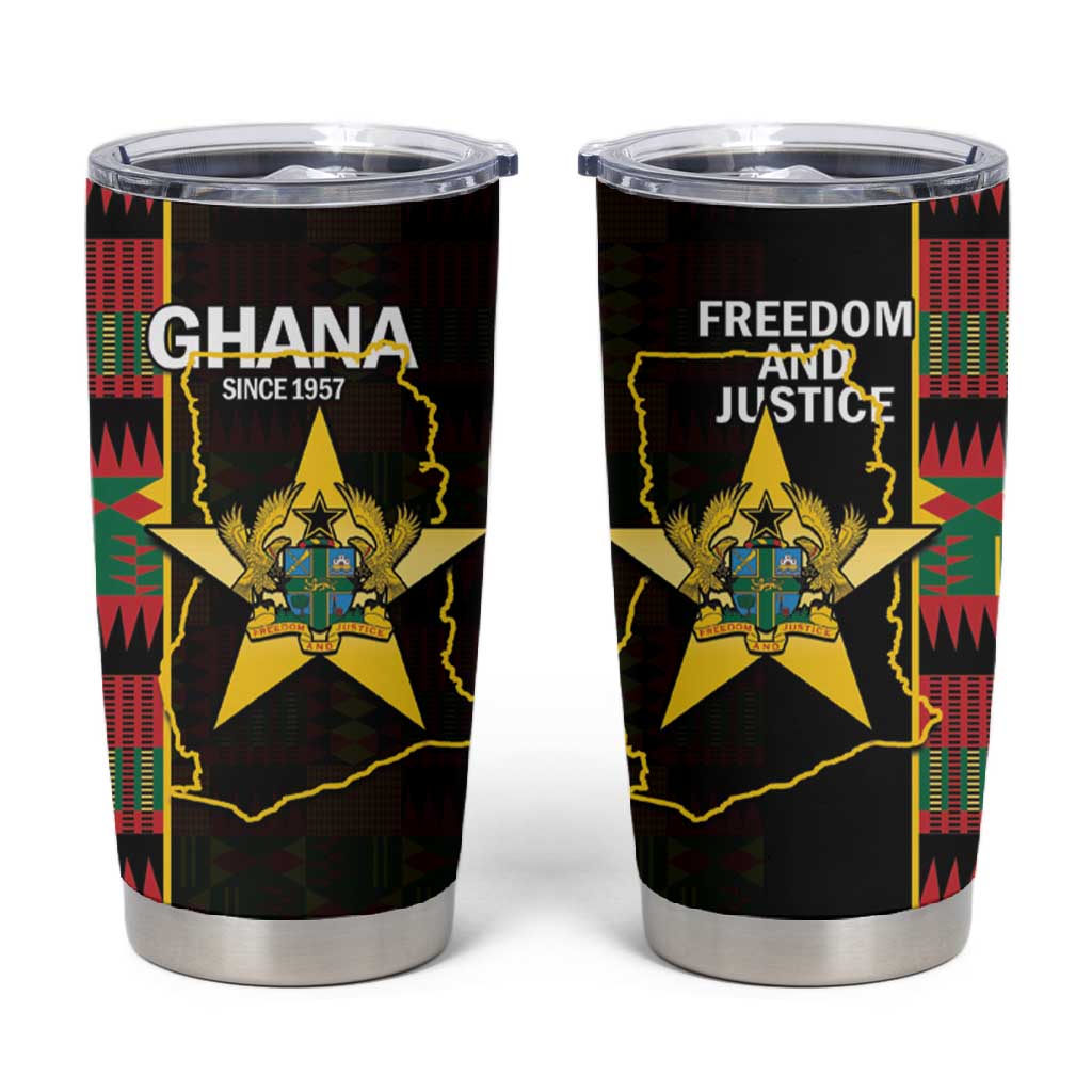 Afro Ghana Independence Day Tumbler Cup Ghanaian 1957 Kente Pattern