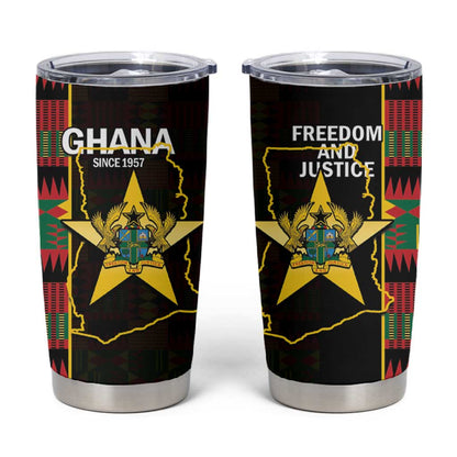 Afro Ghana Independence Day Tumbler Cup Ghanaian 1957 Kente Pattern